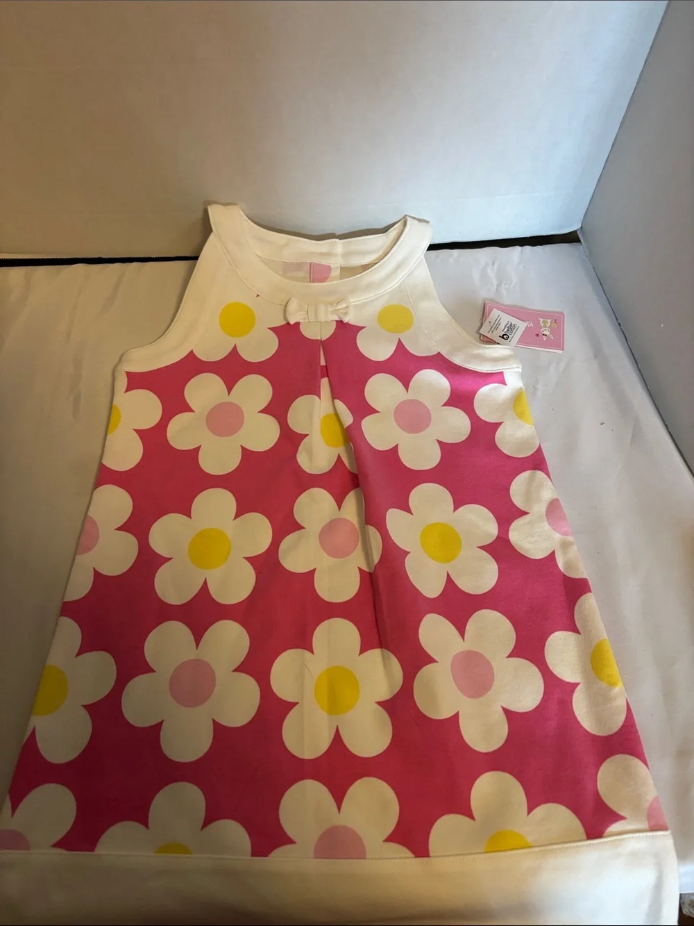 Gymboree Pink White Daisy Print Sleeper Dress